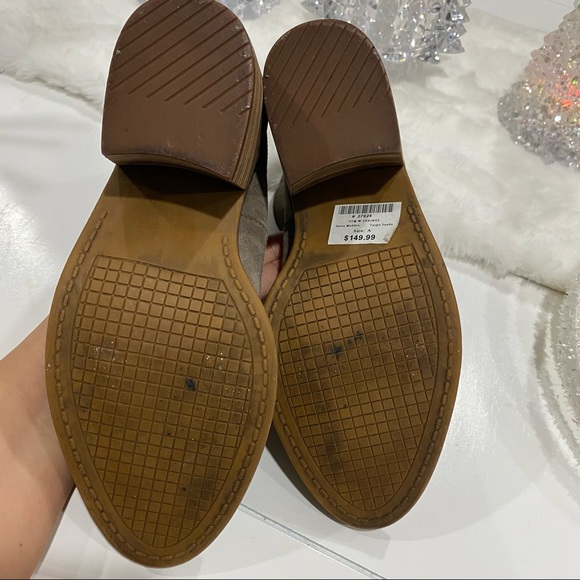 Steve Madden Shrines Booties Block Heel Sz 6 Suede Leather Western gray brown - Picture 8 of 10